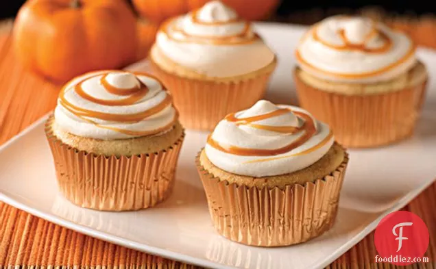 Caramel-Pumpkin Cream Cupcakes