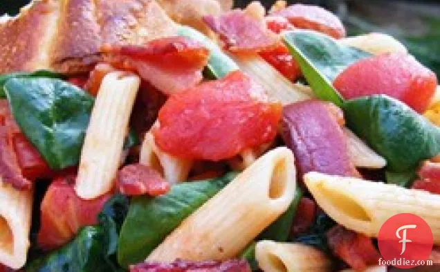 Penne Pasta with Spinach and Bacon