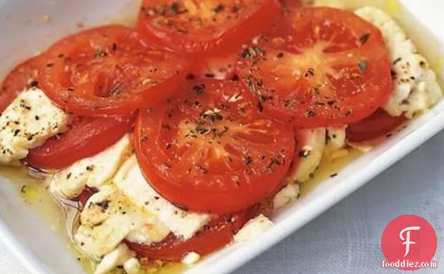 Baked Feta & Tomato With Herb Salad