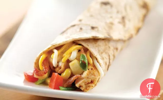 Bacon, Corn, Salsa and Chicken Roll-Up