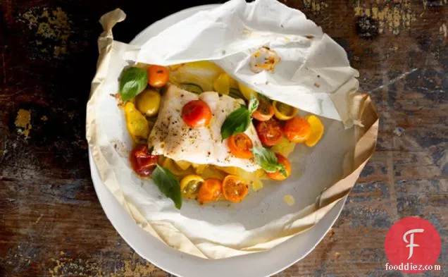 Fish Fillets With Tomatoes, Squash, And Basil
