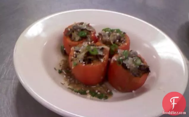 Paella Style Baked & Stuffed Heirloom Tomatoes