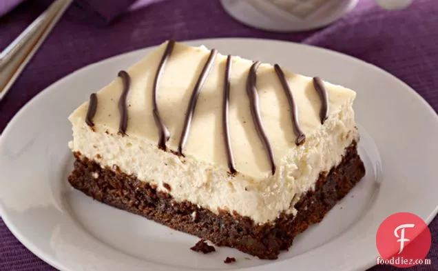 Easy Brownie-Bottom Cinnamon-Orange Latte Cheesecake