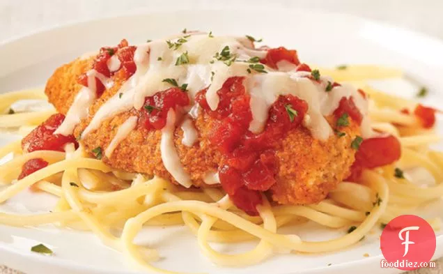 Simple Chicken Parmesan with Spaghetti
