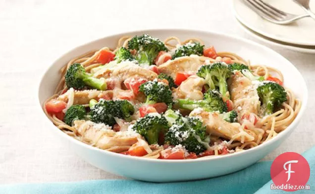 Parmesan, Chicken & Broccoli Pasta for Two