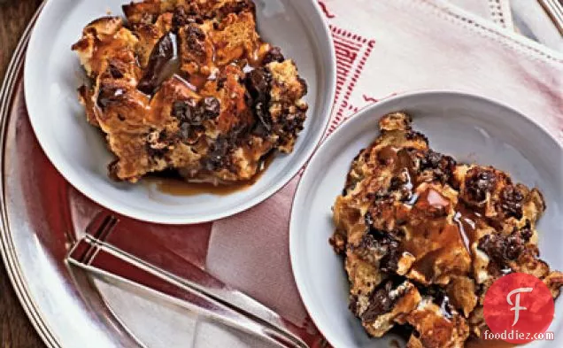 Chocolate Bread Pudding With Caramel Sauce