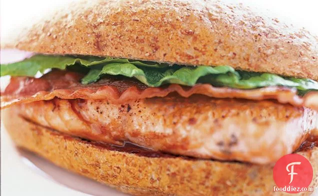 BBQ Salmon Bacon Sandwich