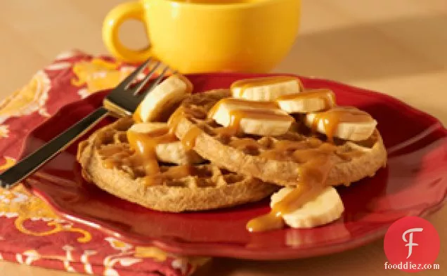 PB Honey & Banana-Topped Waffles