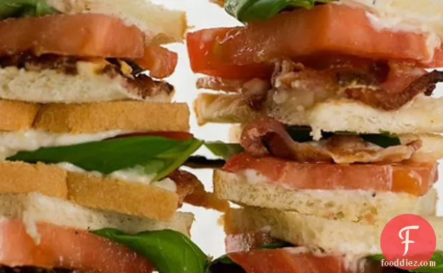 Mini Bacon Tomato And Basil Sandwiches