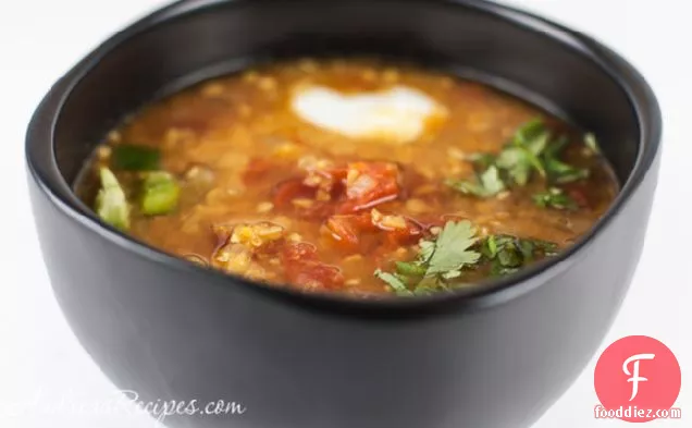 Spicy Red Lentil And Tomato Soup