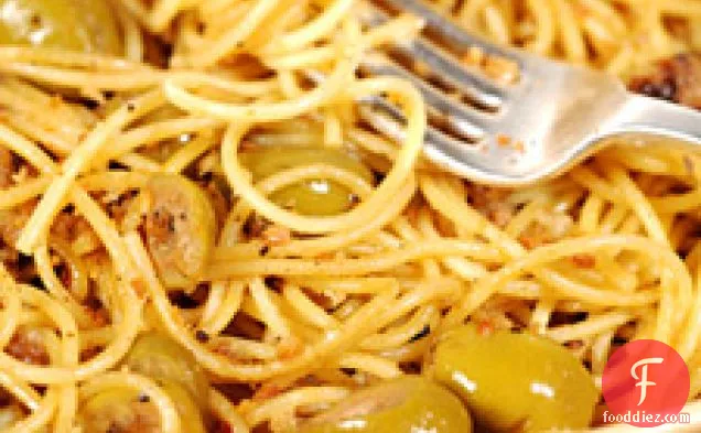Spaghetti With Green Olive Sauce