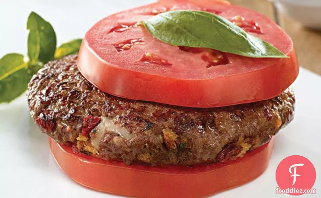 Cheesy Tomato-Basil Burgers