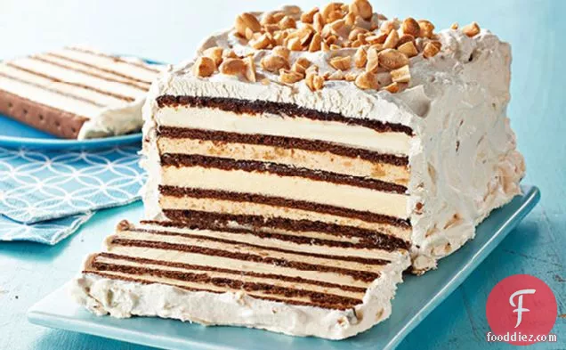 Chocolate-Peanut Butter Ice Cream Sandwich Cake