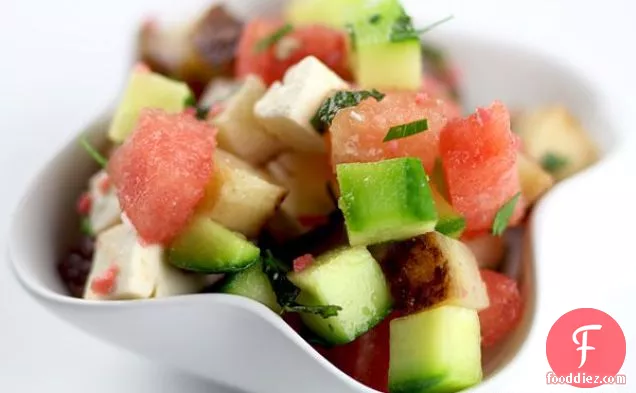Watermelon Feta Salad With Jicama