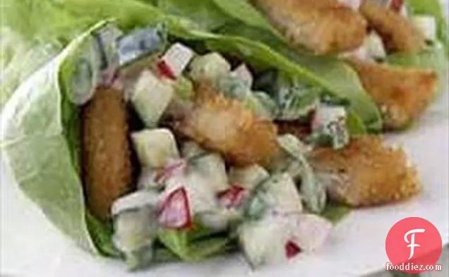 Caesar Chik'n Lettuce Wraps