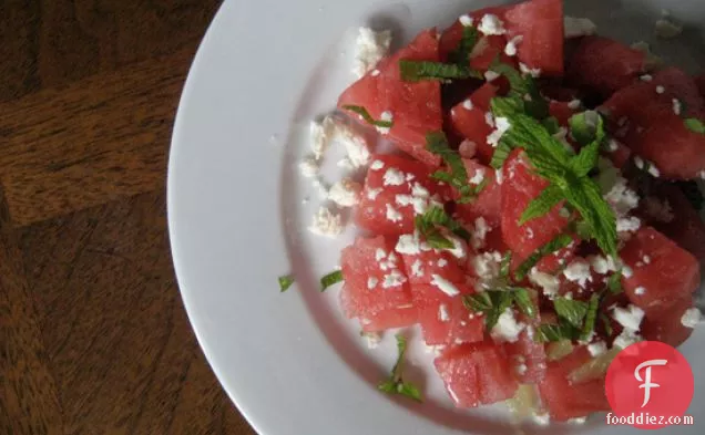 Watermelon Salad With Feta, Mint And Lime