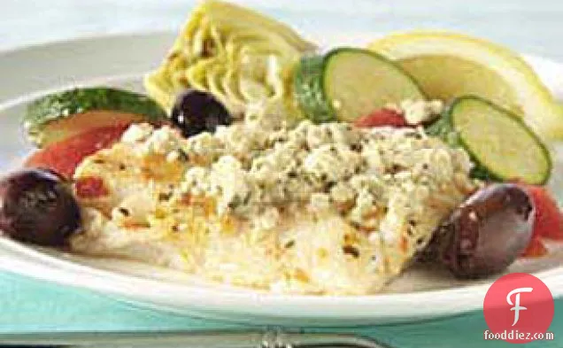 Mediterranean Baked Fish with Olives & Artichokes