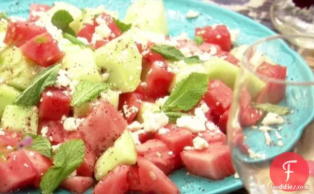 Watermelon, Feta and Mint Skewers with Sumac