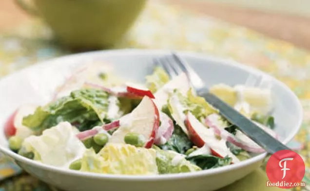 Romaine Salad with Edamame and Creamy Horned Melon Dressing