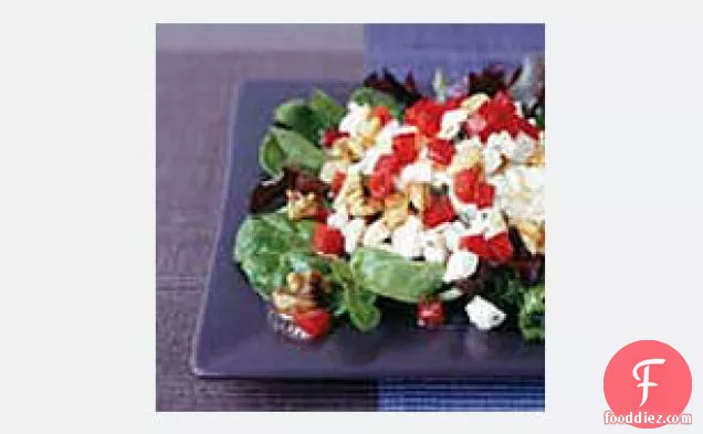 Cottage Cheese Salad with Feta Cheese and Nuts