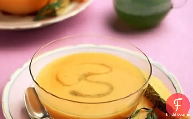 Chilled Cantaloupe Soup With Tarragon Syrup