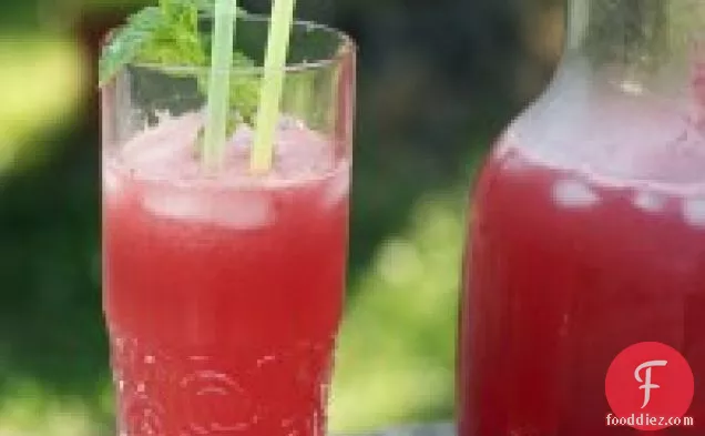 Watermelon Aguas Frescas With Lime, Mint & Basil Syrup