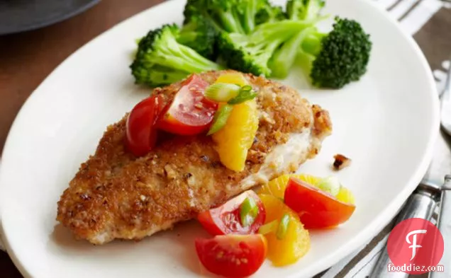 Pecan-Crusted Chicken with Citrus-Tomato Topping