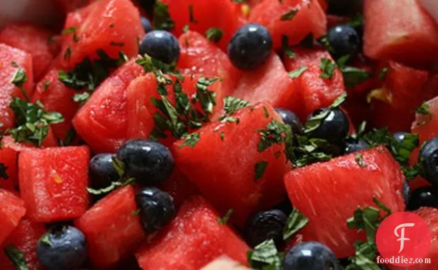 Watermelon, Blueberry And Mint Salad