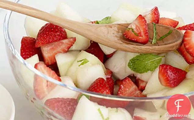 Melon-and-Strawberry Salad with Spicy Lemongrass Syrup
