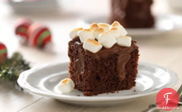 टोस्टेड मार्शमैलो-चॉकलेट पुडिंग केक