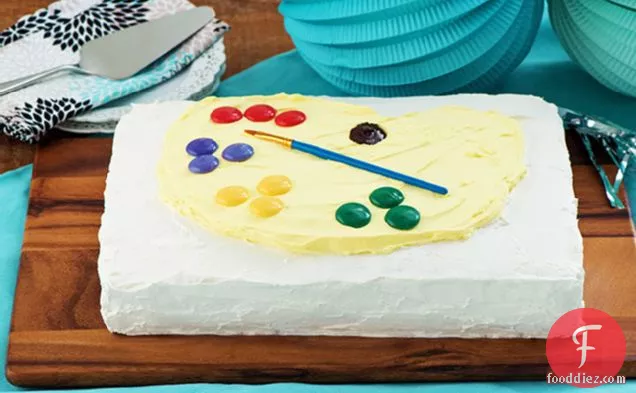 कलाकार का पैलेट जन्मदिन का केक