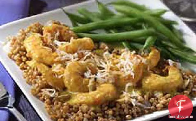Curried Coconut Shrimp with Wheat Berries