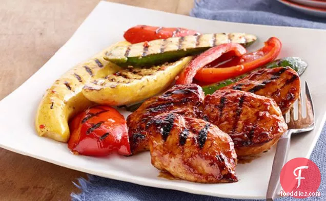 Orange-BBQ Chicken with Grilled Vegetables