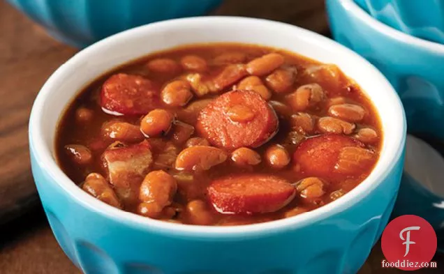 Easy Bacon and Frank BBQ Beans