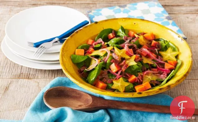 Tropical Wilted Spinach Salad