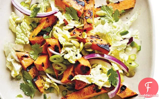 Grilled Sweet Potato and Napa Cabbage Salad with Lime Vinaigrette