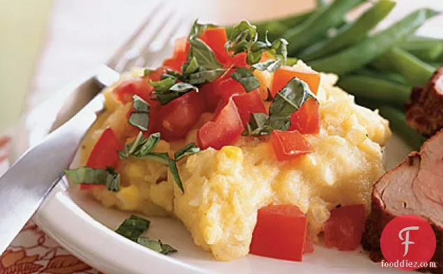 Two-Corn Polenta with Tomatoes, Basil, and Cheese