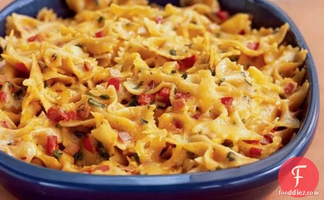 Chili and Cheddar Bow Tie Casserole