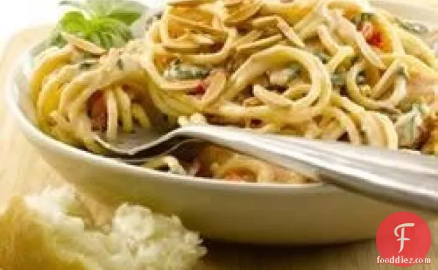 Pasta with Chicken and Almond Cream