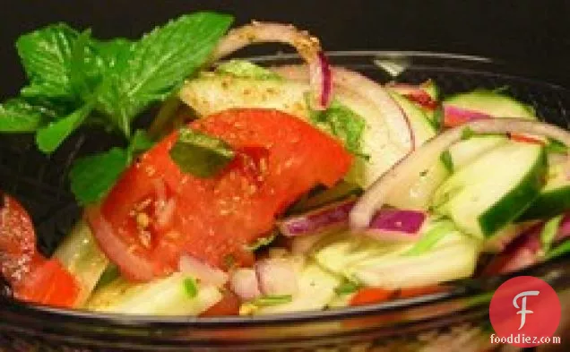 Cucumber, Tomato and Red Onion Salad with Mint