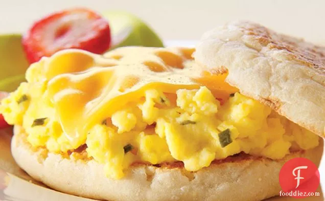 Cheesy Chived Egg Sandwich