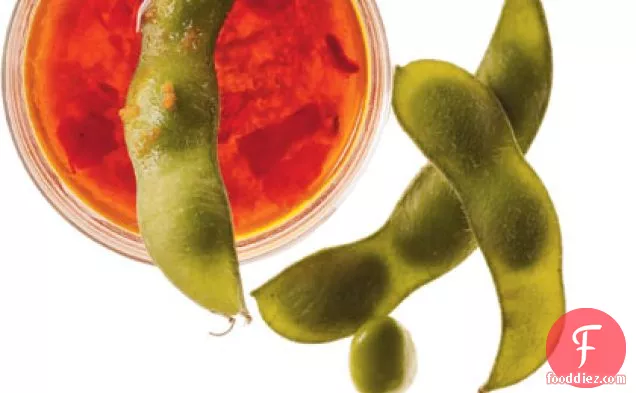 Edamame With Ginger-Chile Dipping Sauce