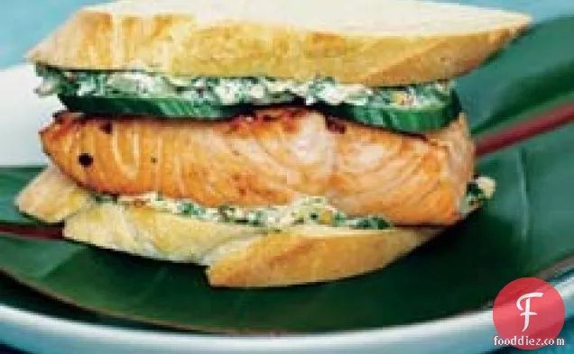 Salmon Sandwiches with Chimichurri Mayonnaise