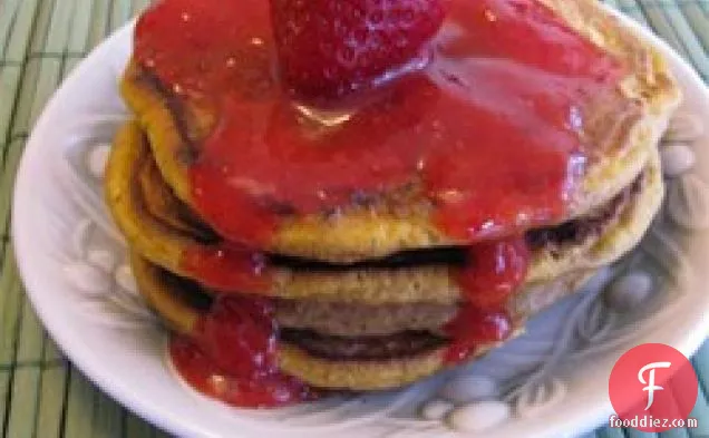 Paleo Pancakes with Pureed Strawberries