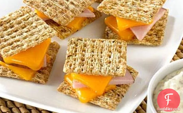 Ham & Cheese on Rye with Dipping Sauce