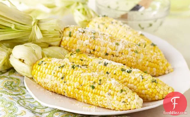 Fresh Corn with Lemon-Basil Parmesan Butter