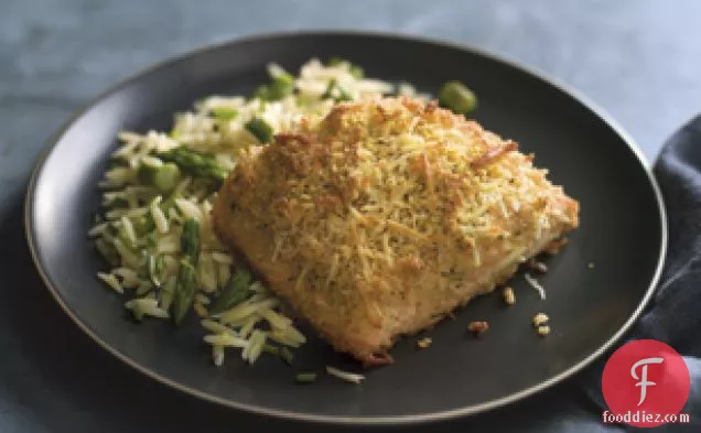 Parmesan-Herb Crusted Salmon with Citrus Orzo