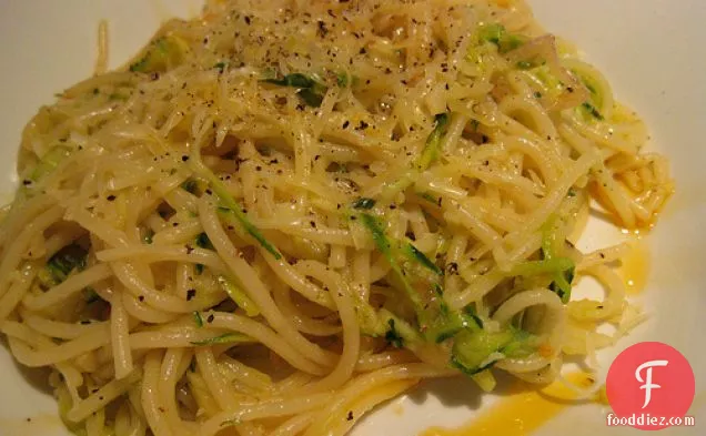 Zucchini Lemon Garlic Spaghetti