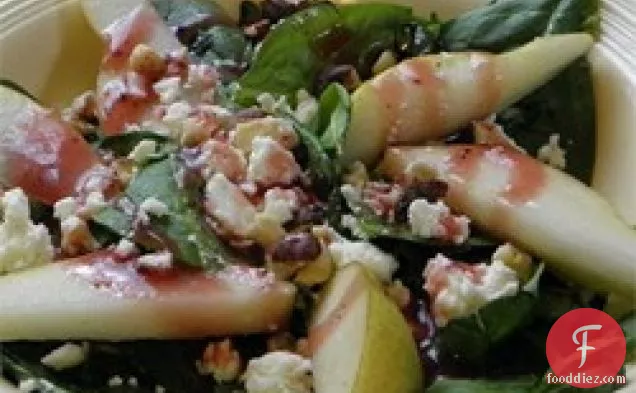 Spinach, Pear and Feta Salad