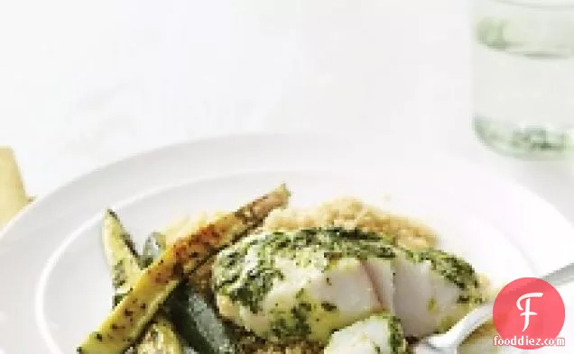 Fish Fillets With Herbs, Zucchini, And Whole-wheat Couscous